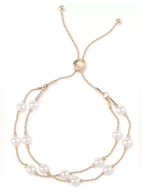 Charter Club Imitation Pearl Double-Row Slider Bracelet